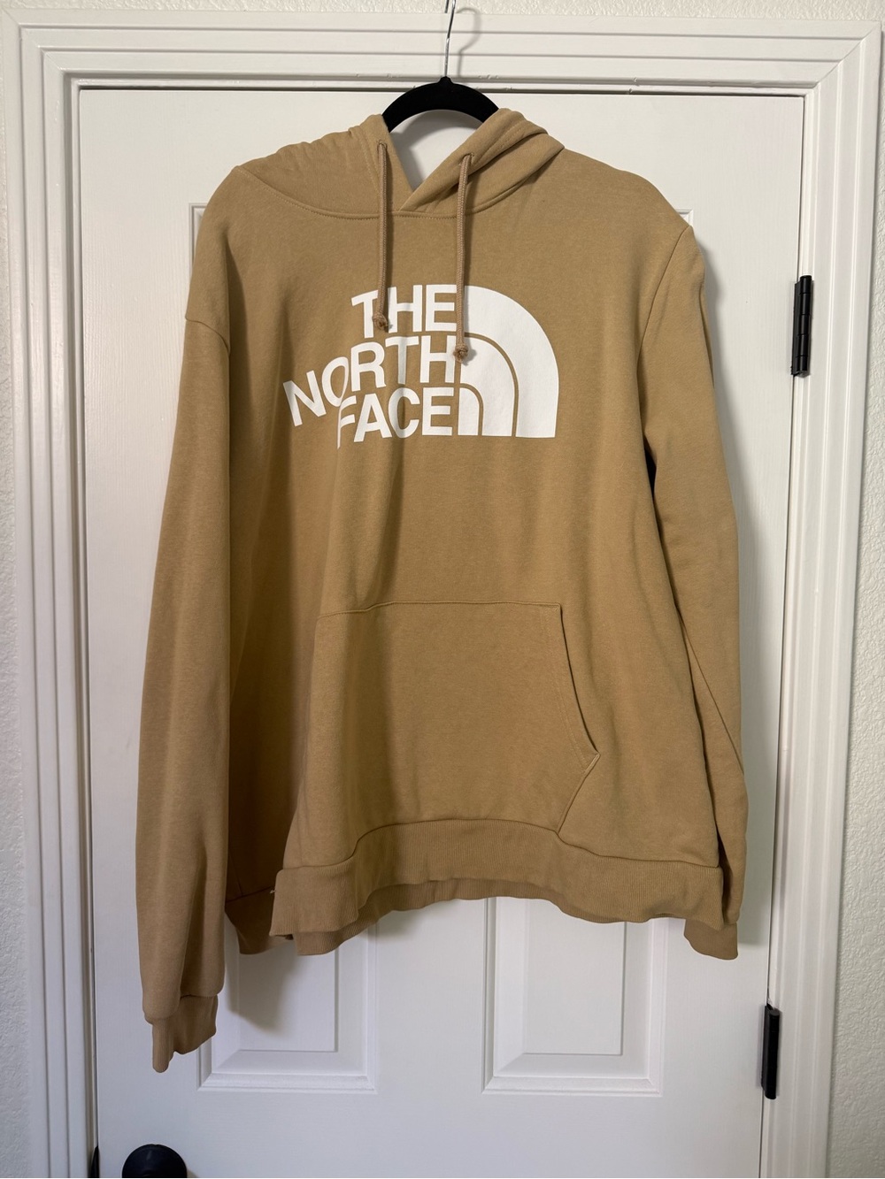 The North Face Men's Pullover Hoodie - Beige Tan with White Logo